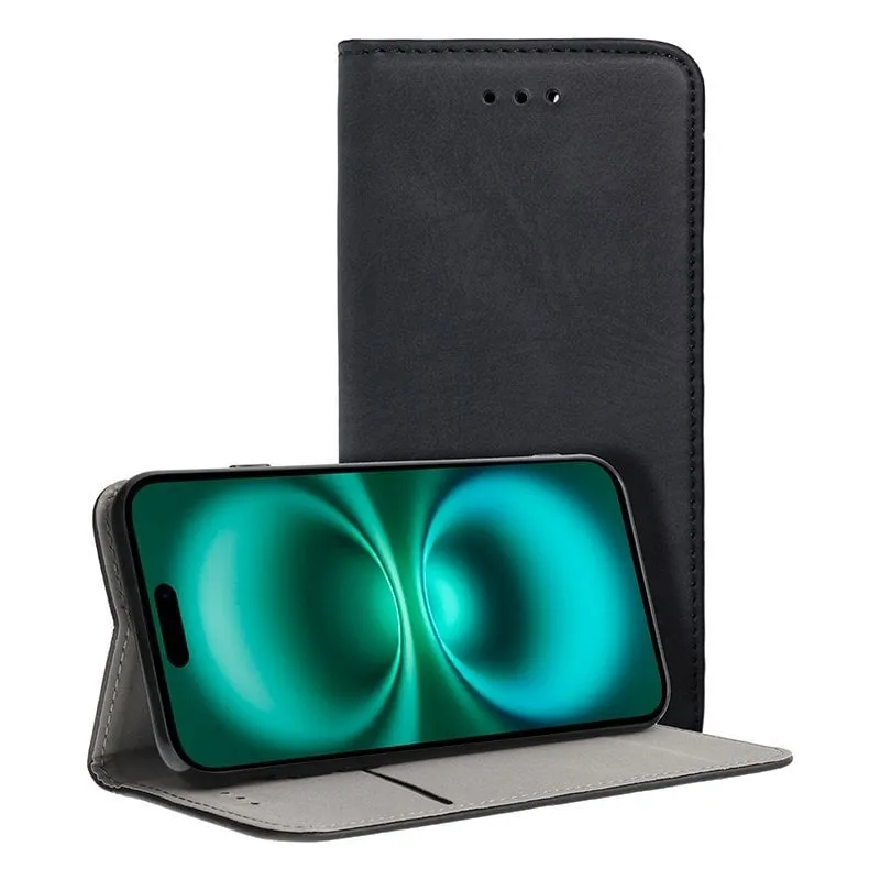 Custodia Flip Cover nera liscia e fantastica per iPhone 16 Plus - immagine 1
