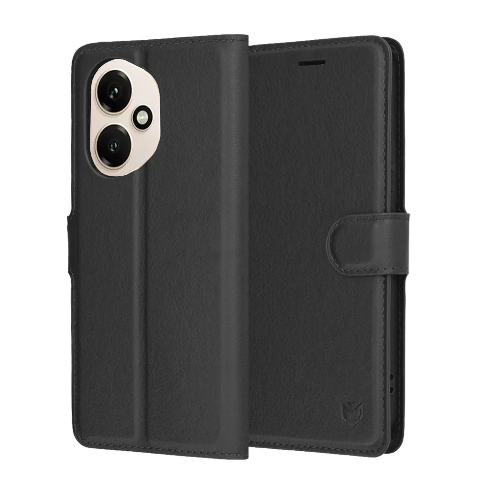 Custodia per Honor 400, Techsuit, Leather Folio, Nera - immagine 1