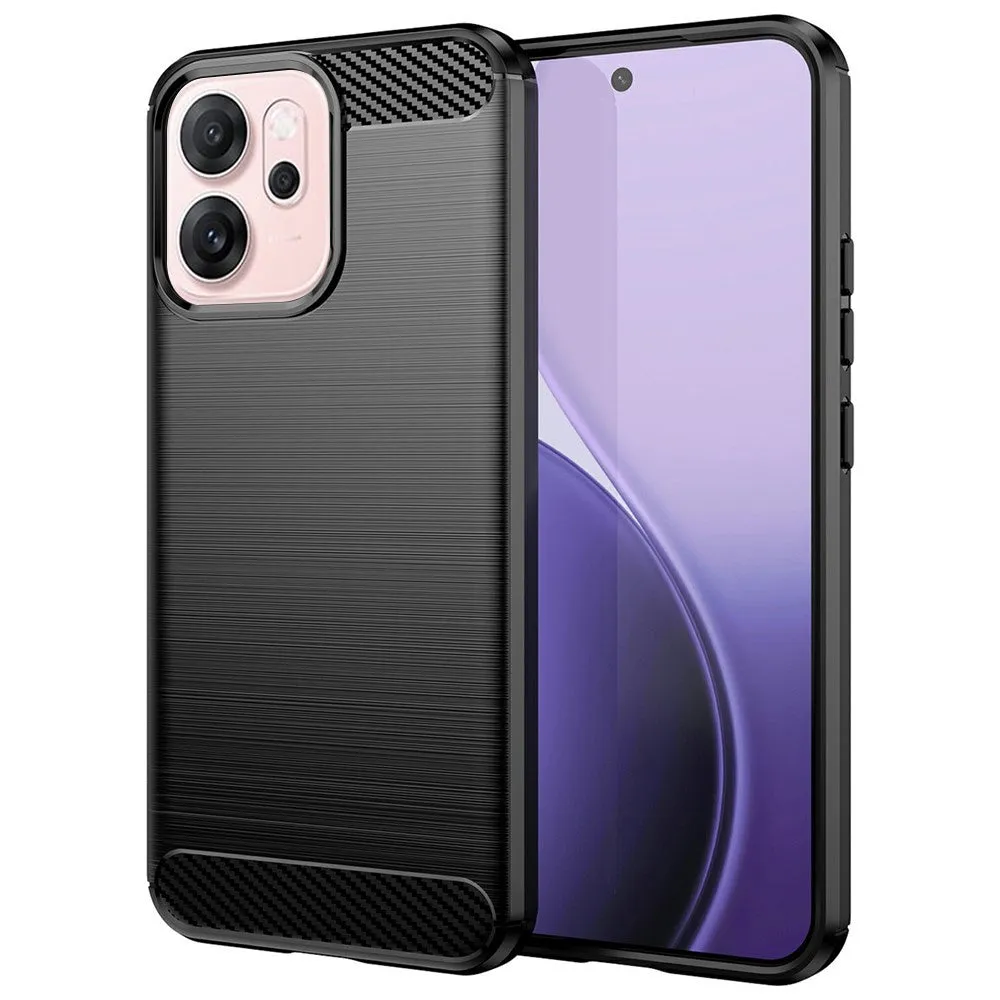 Custodia per Oppo Reno14 F, Techsuit, Carbonio, Nera - immagine 1