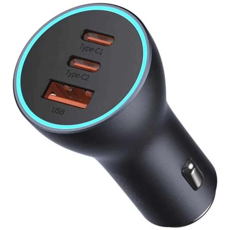 Caricabatteria da auto Baseus Golden Contactor Pro 40 W 2xUSB-C/USB-A Grigio - immagine 1
