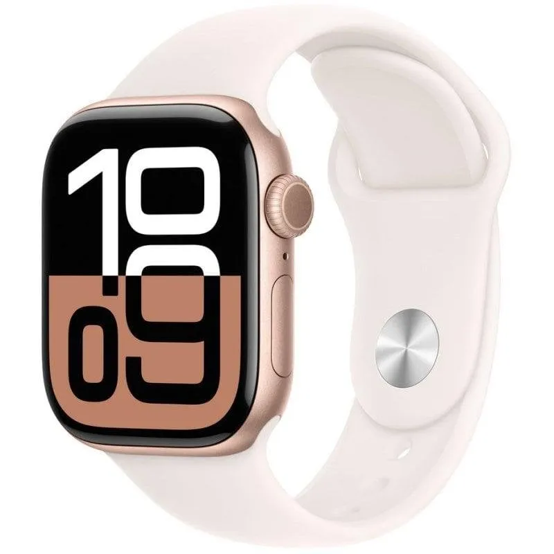 Apple Watch Series 10 GPS 42mm OLED Oro Rosa Correa Rosa Rubor S/M Resistente Acqua IP6X - immagine 1