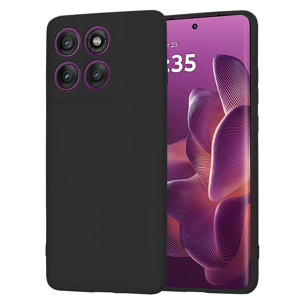 Custodia per Motorola Edge 60 Pro, Techsuit, SoftFlex, Nera - immagine 1
