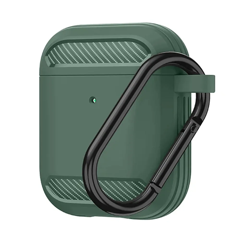 Custodia Techsuit Carbon per Apple AirPods Gen 2 / Gen 1, Verde - immagine 1