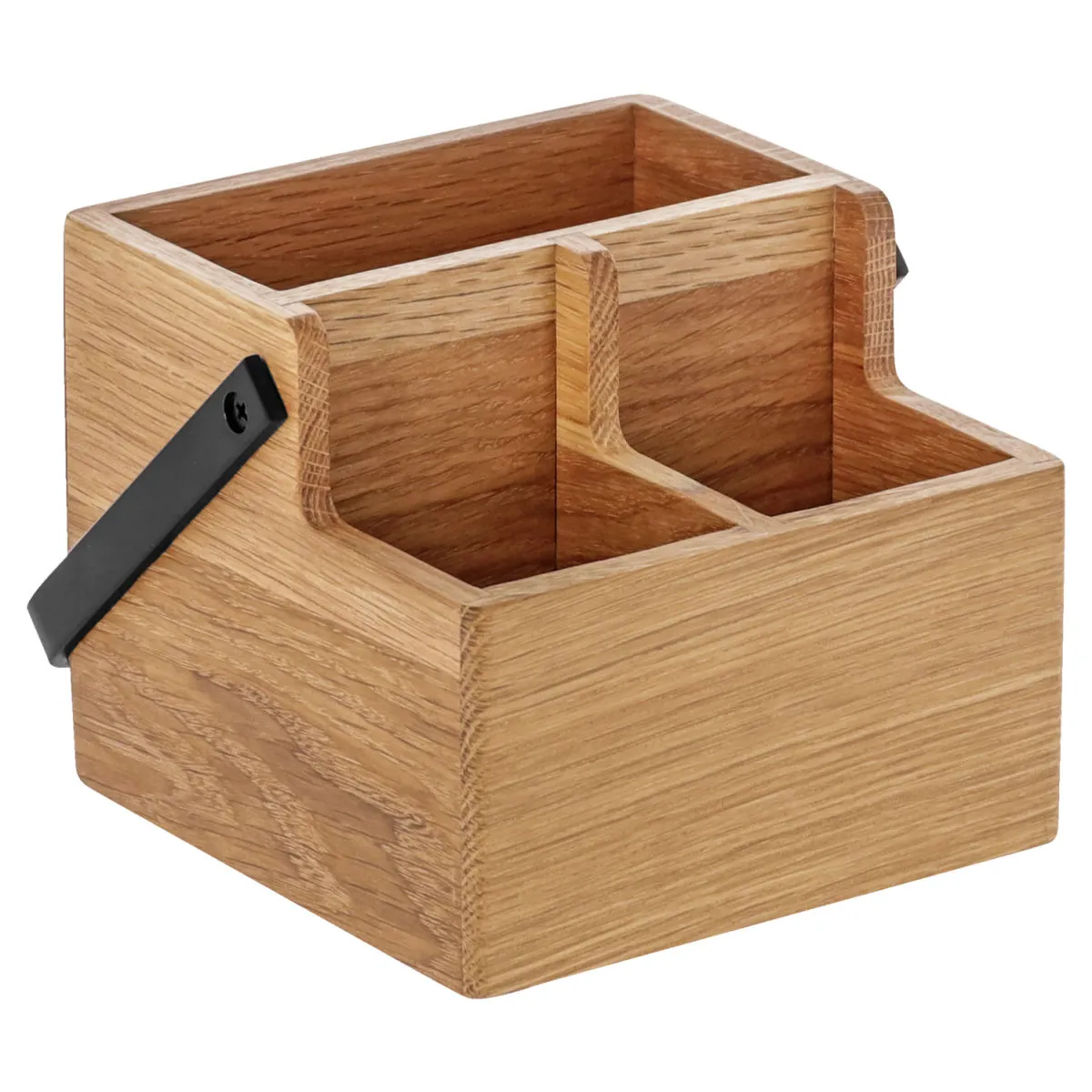 VEGA Portaposate da tavolo Esino con scalino, con manico; 14.4x15.6x12 cm (LxLxH); quercia/nero - immagine 1
