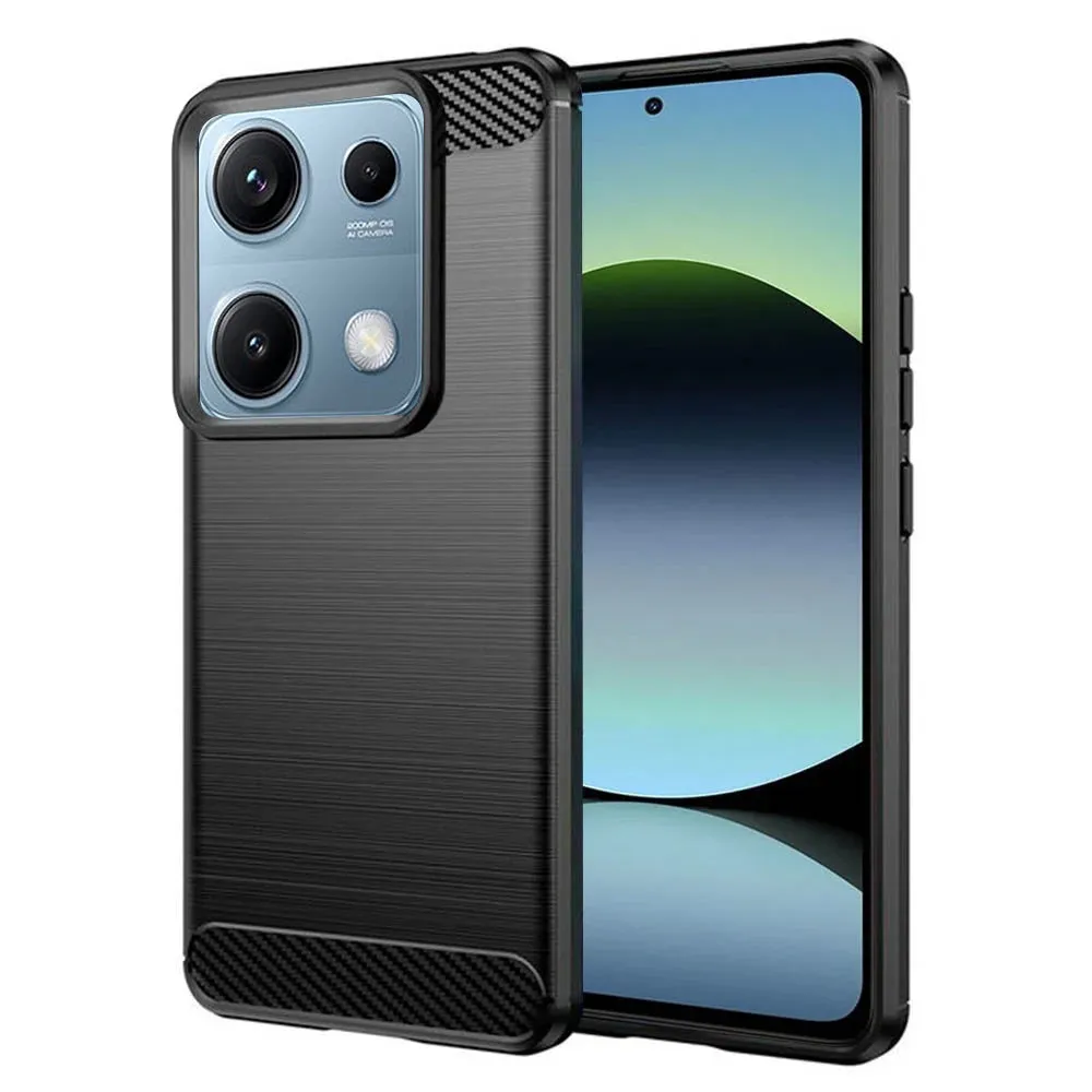 Custodia per Xiaomi Redmi Note 14S, Techsuit, Carbonio, Nera - immagine 1