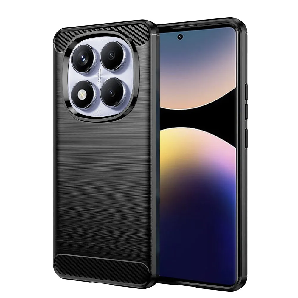Custodia per Xiaomi Redmi Note 14 Pro 4G, Techsuit, Carbonio, Nera - immagine 1
