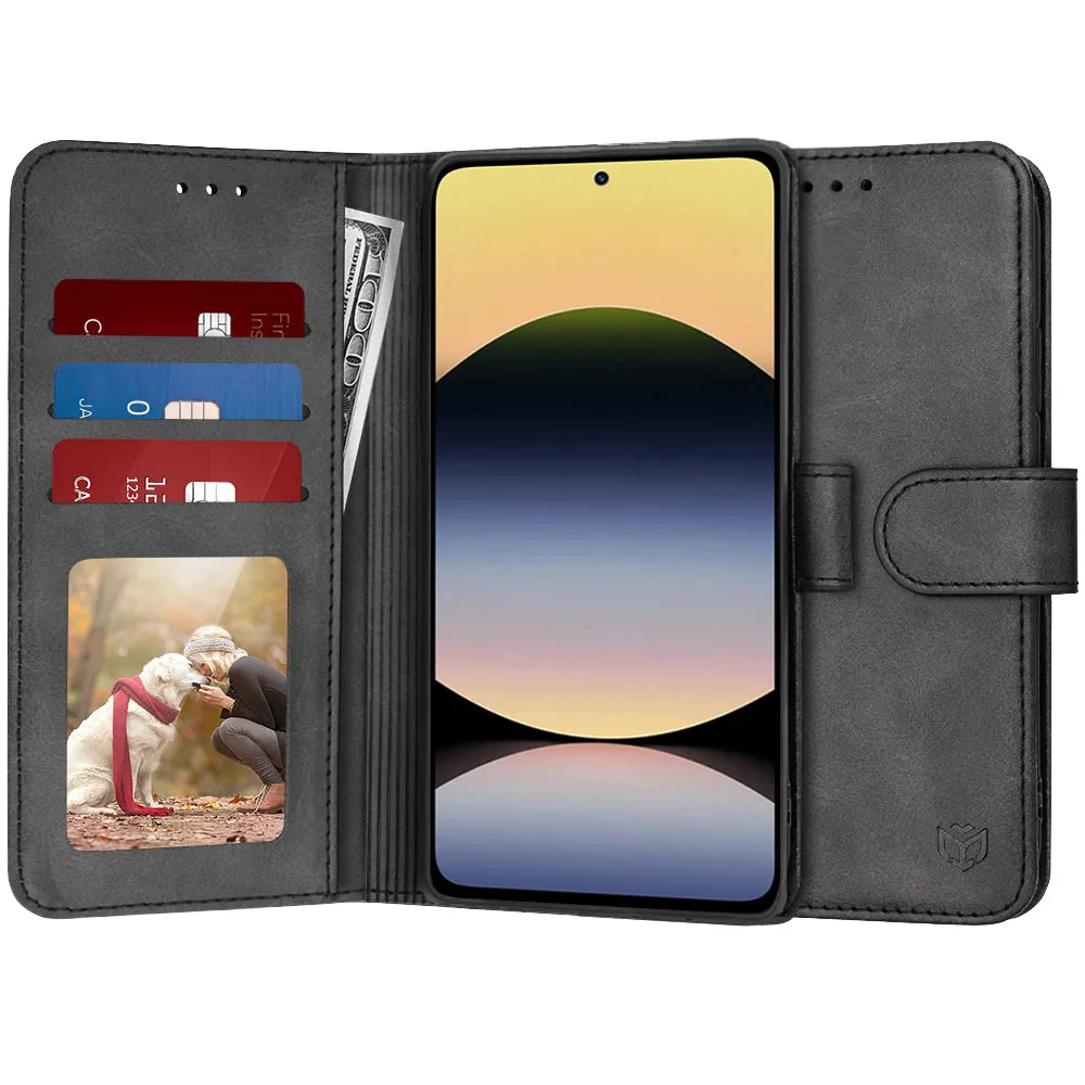 Custodia per Xiaomi Redmi Note 14 5G, Techsuit, Diary Book, Nera - immagine 1