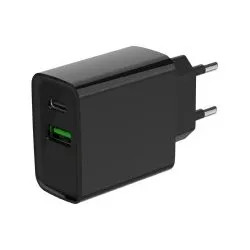 Caricabatterie USB Type-A, USB Type-C FAST CHARGER 20W Black TA UC PDQC20 01 BK - immagine 1