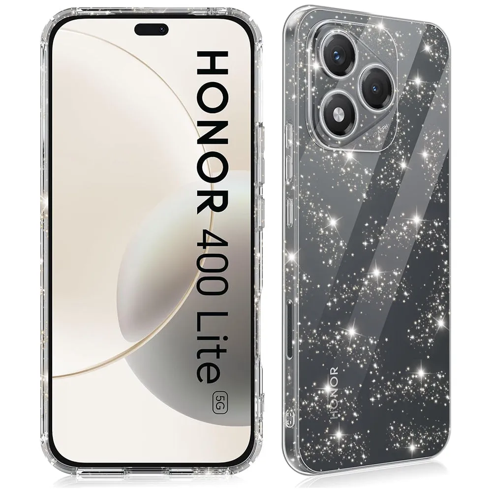 Custodia per Honor 400 Lite, Techsuit, SparkleSkin, Trasparente - immagine 1