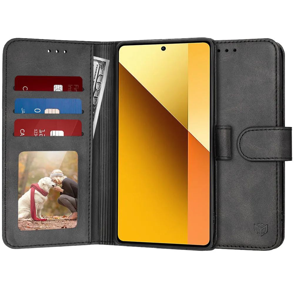 Custodia per Xiaomi Redmi Note 13 5G, Techsuit, Diary Book, Nera - immagine 1