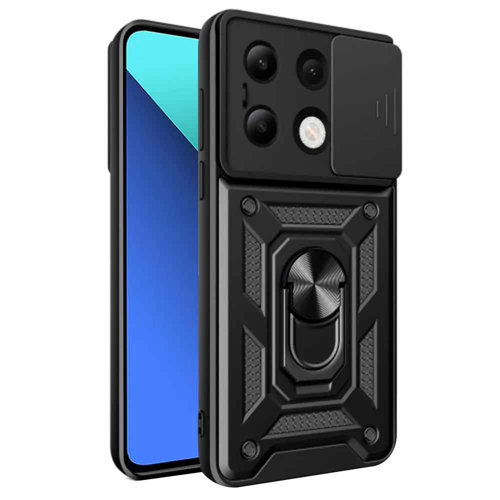 Custodia per Xiaomi Redmi Note 13 4G, Techsuit, CamShield, Nera - immagine 1