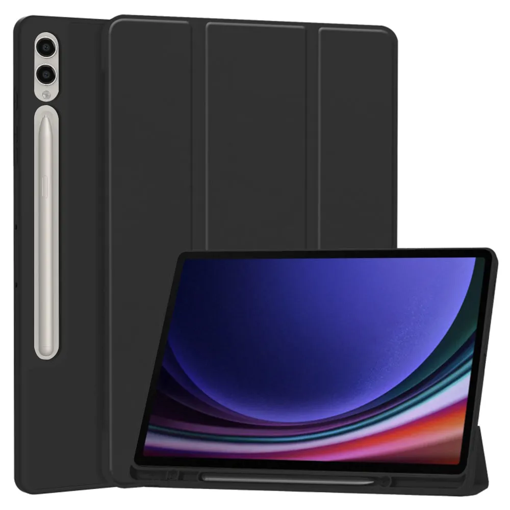 Custodia per Samsung Galaxy Tab S10+ / Tab S9 FE+ / Tab S9+, Techsuit, Flex Trifold, Nera - immagine 1