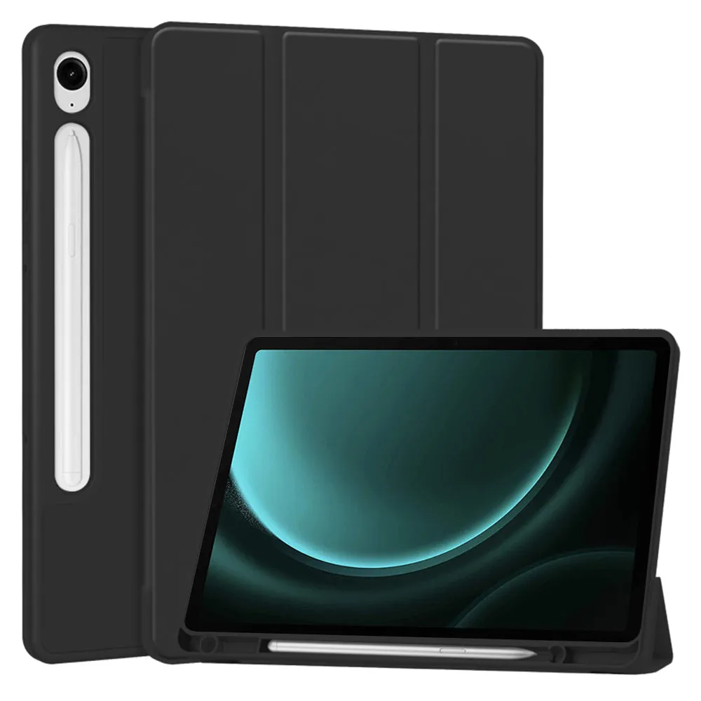 Custodia per Samsung Galaxy Tab S10 FE / Tab S9 FE, Techsuit, Flex Trifold, Nera - immagine 1