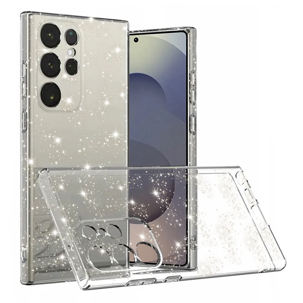 Custodia per Samsung Galaxy S25 Ultra S938, Techsuit, SparkleSkin, Trasparente - immagine 1