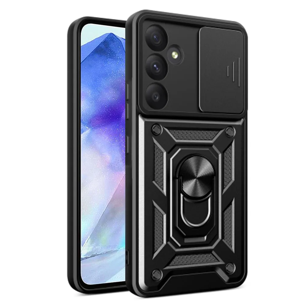 Custodia per Samsung Galaxy A55 5G A556, Techsuit, CamShield, Nera - immagine 1