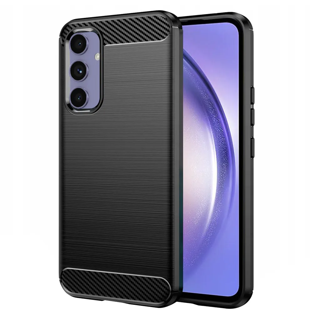 Custodia per Samsung Galaxy A54 A546, Techsuit, Carbonio, Nera - immagine 1