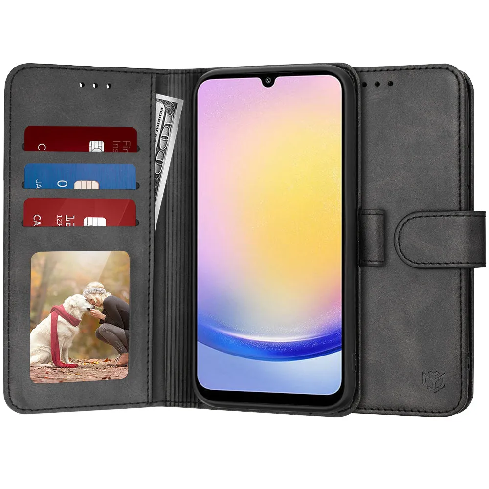 Custodia per Samsung Galaxy A25 A256, Techsuit, Diary Book, Nera - immagine 1