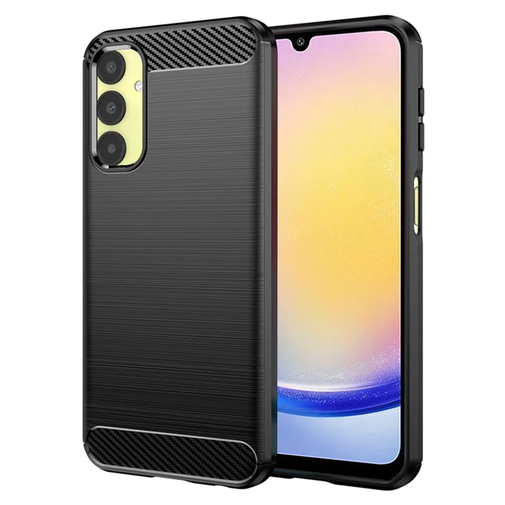Custodia per Samsung Galaxy A25 A256, Techsuit, Carbonio, Nera - immagine 1