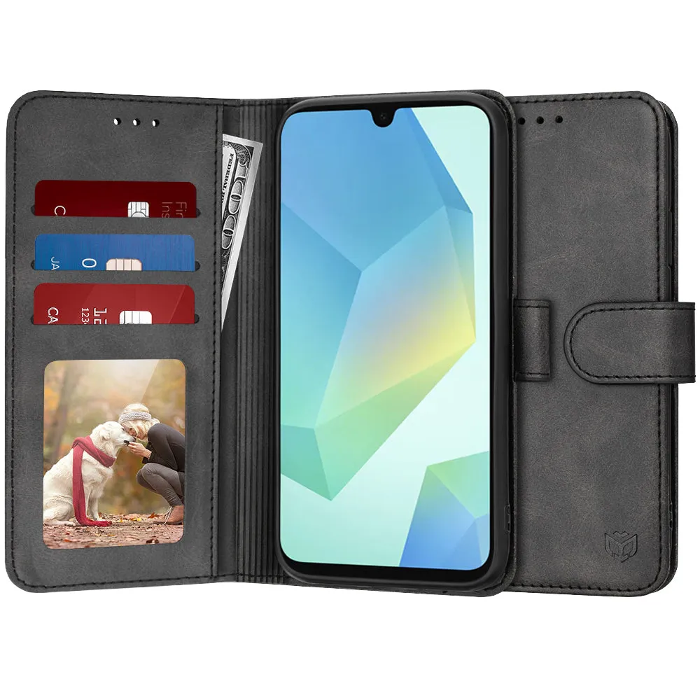 Custodia per Samsung Galaxy A16 5G A166 / A16 4G A165, Techsuit, Diary Book, Nera - immagine 1