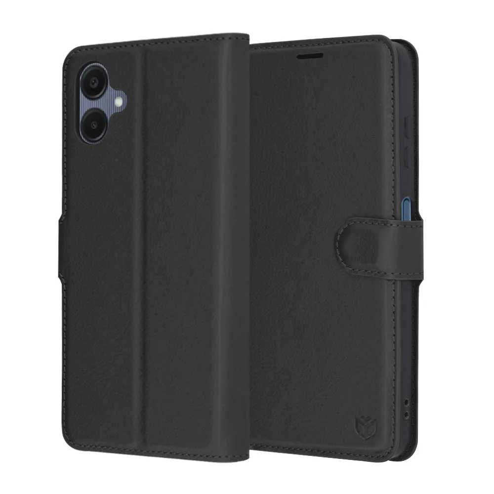 Custodia per Samsung Galaxy A06 A065, Techsuit, Leather Folio, Nera - immagine 1