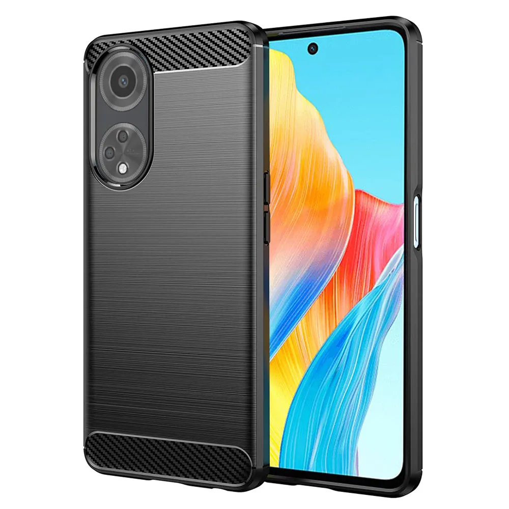 Custodia per Oppo A98, Techsuit, Carbonio, Nera - immagine 1