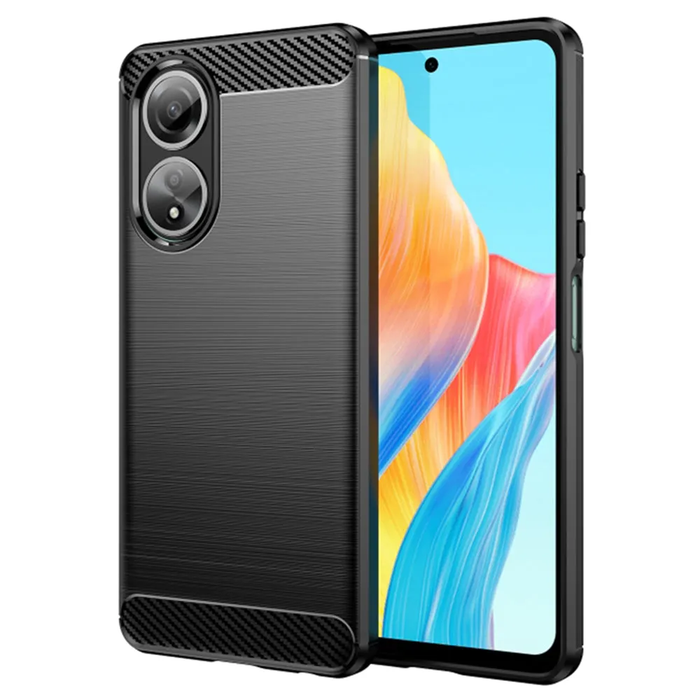 Custodia per Oppo A58 4G, Techsuit, Carbonio, Nera - immagine 1