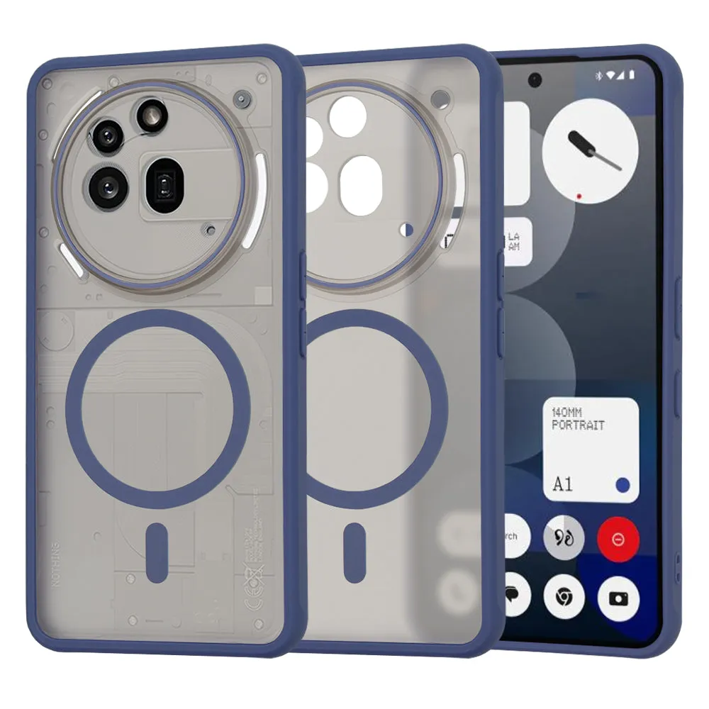 Custodia MagSafe per Nothing Phone (3a) Pro, Techsuit, HaloFrost, Blu Navy - immagine 1