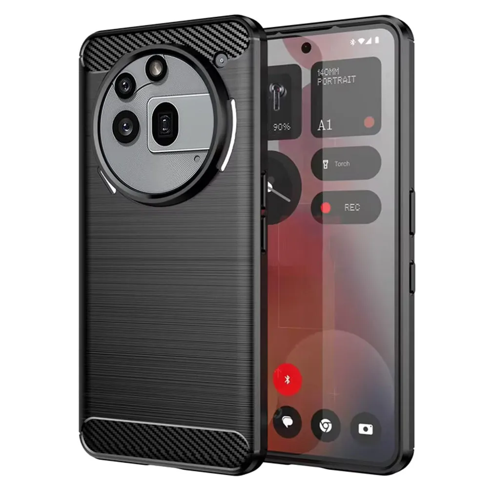 Custodia per Nothing Phone (3a) Pro, Techsuit, Carbonio, Nera - immagine 1