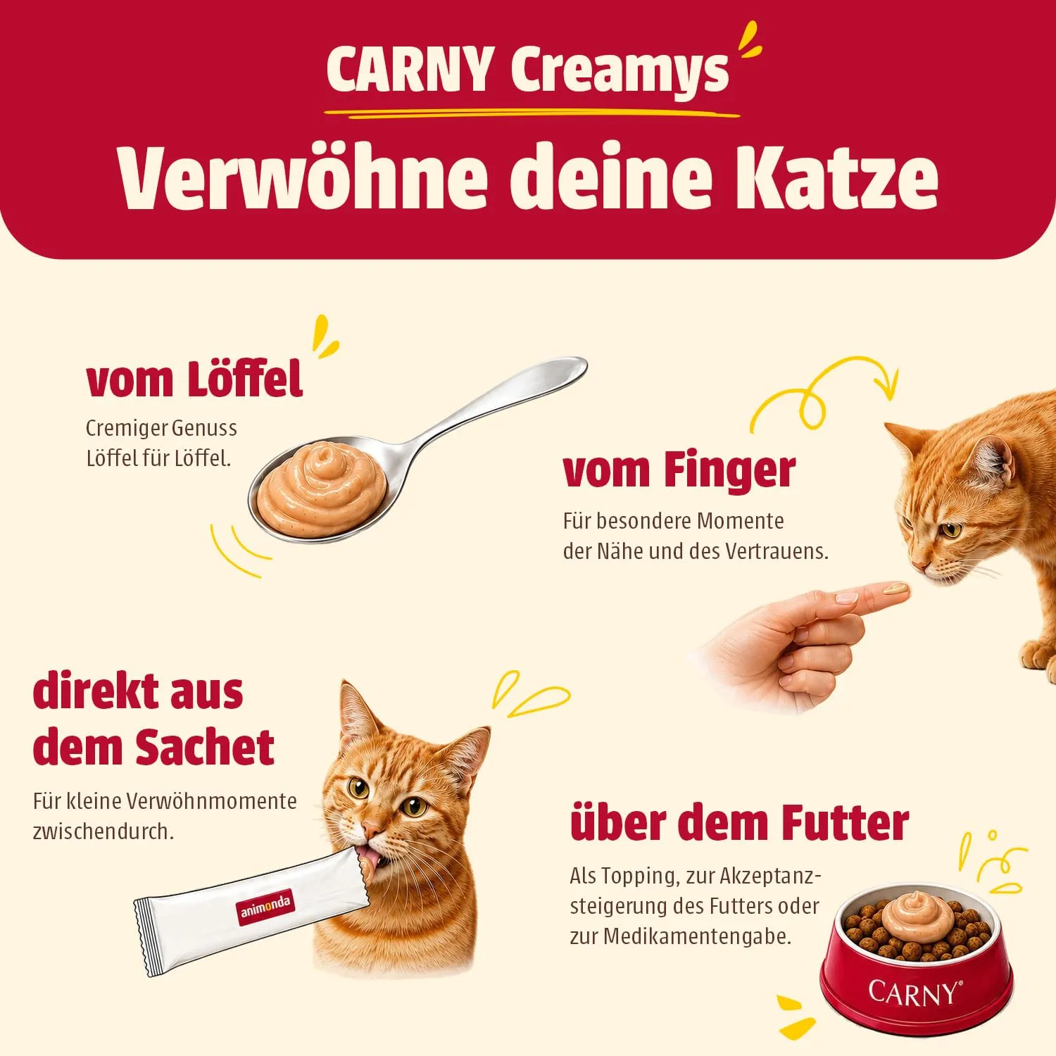 animonda Carny Adult Creamy, cibo umido per gatti, con Salmone + Taurina 6x15 g (Confezione da 5) - immagine 6