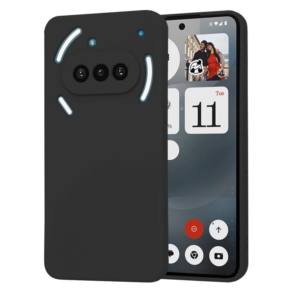 Custodia per Nothing Phone (3a), Techsuit, SoftFlex, Nera - immagine 1