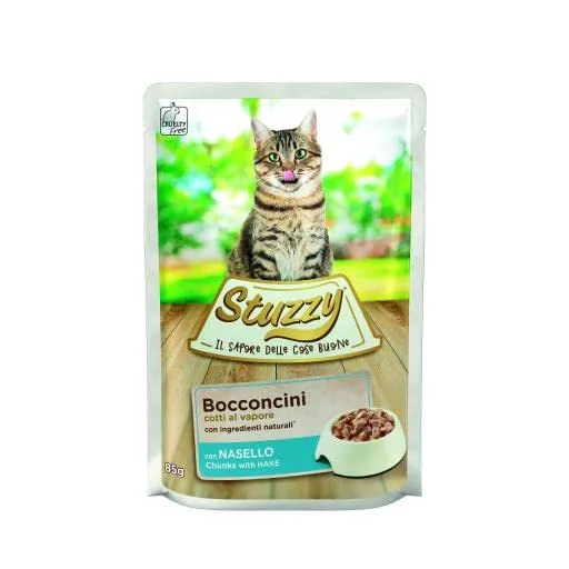 Stuzzy, Cibo Umido per Gatti Adulti Nasello, in Bocconcini - (24 buste da 85g) (Confezione da 2) - immagine 2