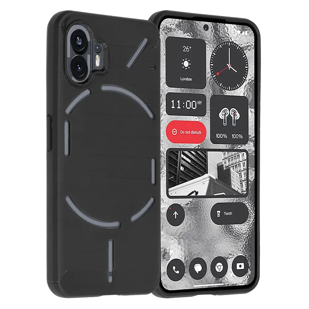 Custodia per Nothing Phone (2), Techsuit, Carbonio, Nera - immagine 1