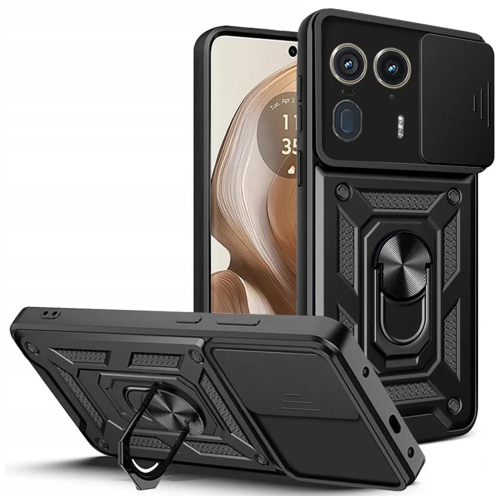Custodia per Motorola Edge 50 Ultra, Techsuit, CamShield, Nera - immagine 1