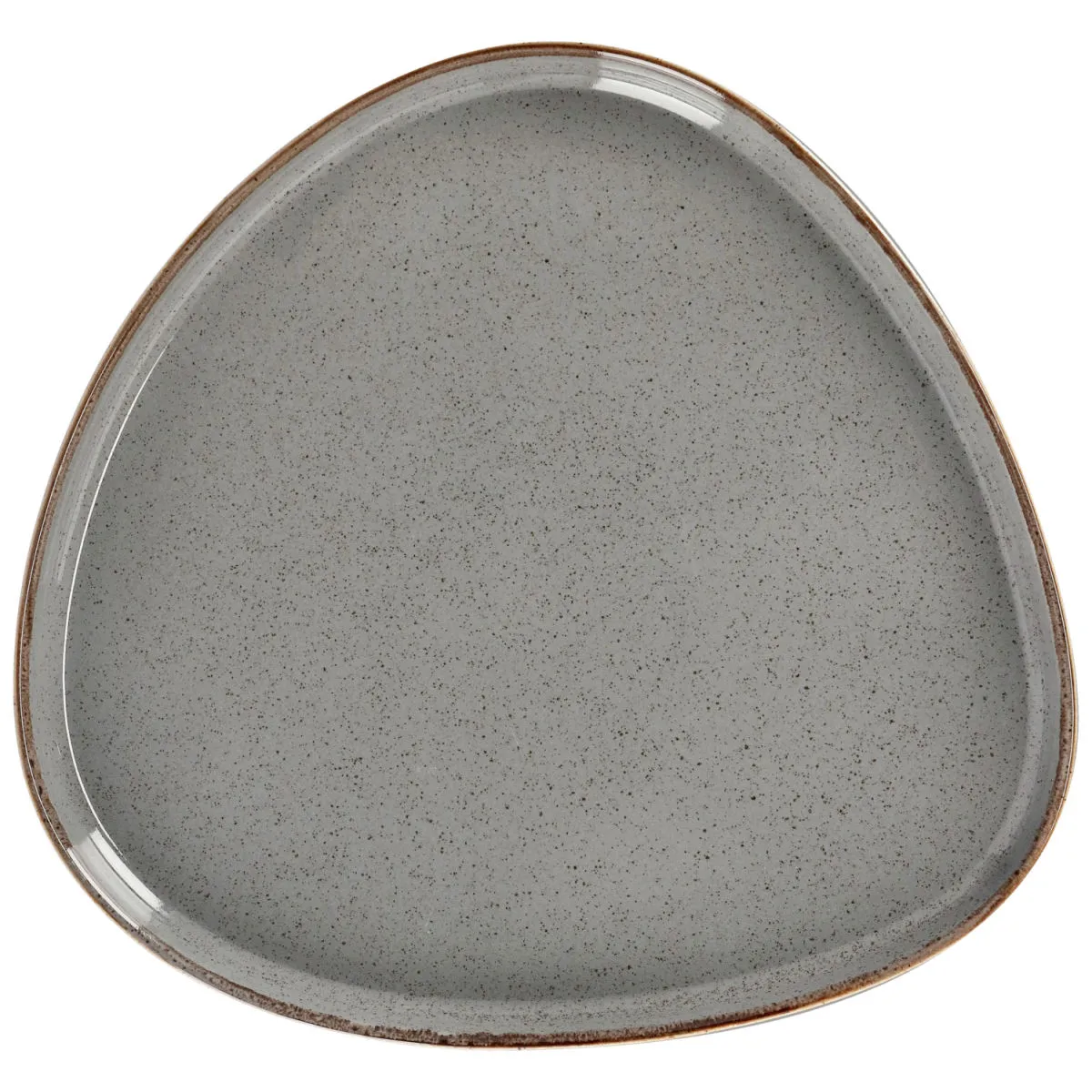 4x VEGA Piatto Sidina piano, forma organica, con bordo; 27.2x26x2.5 cm (LxLxH); grigio; organica; 4 pz. / Pacco - immagine 1