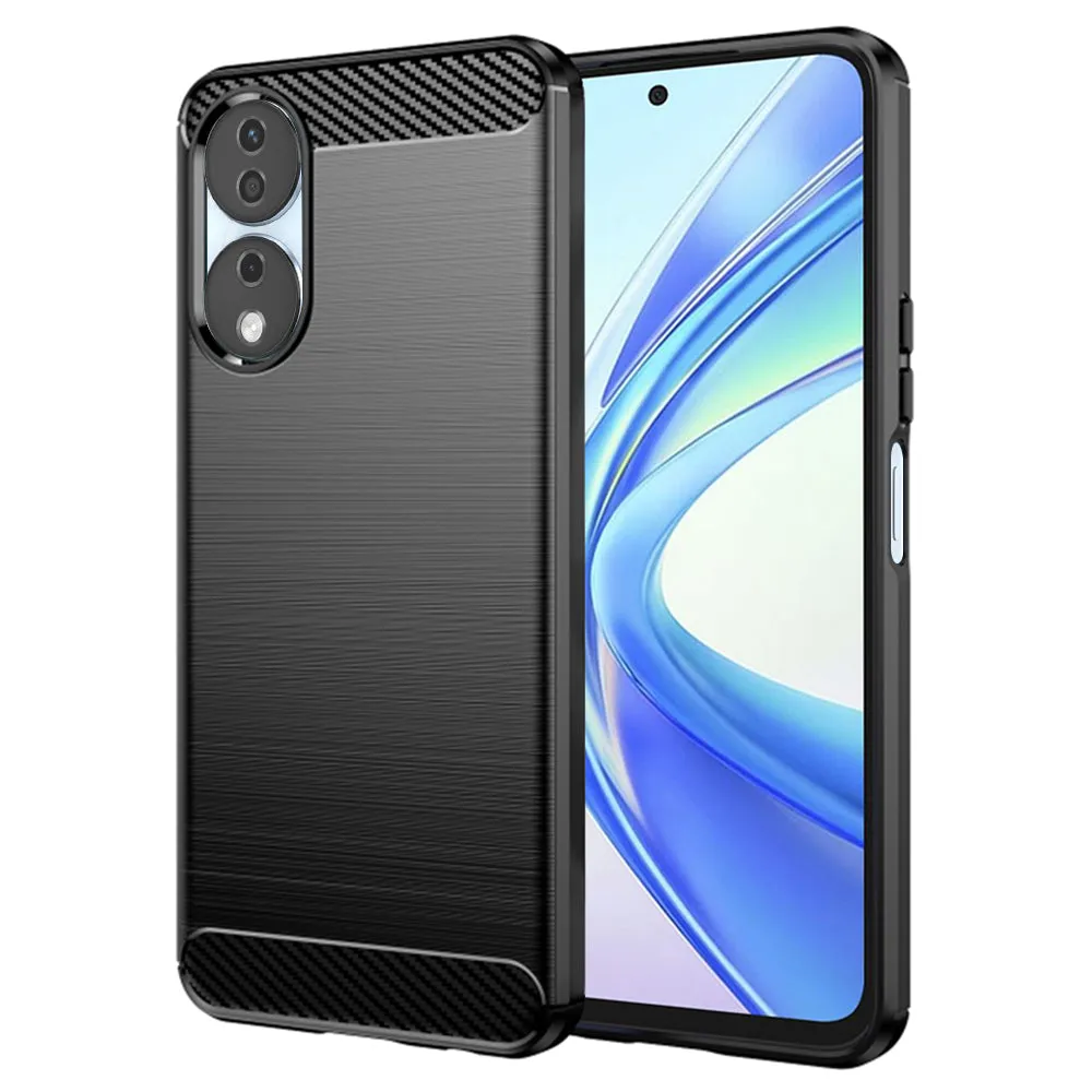 Custodia per Honor X7b 5G / 90 Smart / X7b 4G, Techsuit, Carbonio, Nera - immagine 1