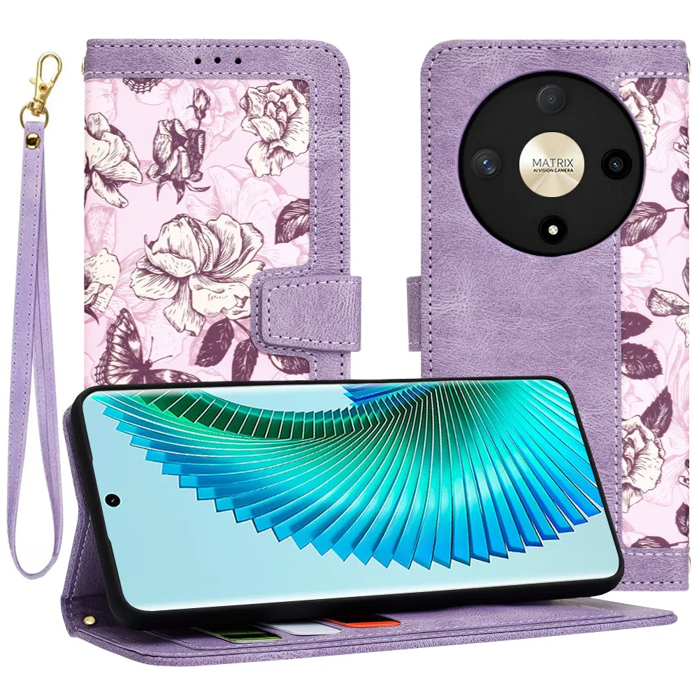 Custodia per Honor Magic6 Lite, Techsuit, FlipCraft, Viola - immagine 1
