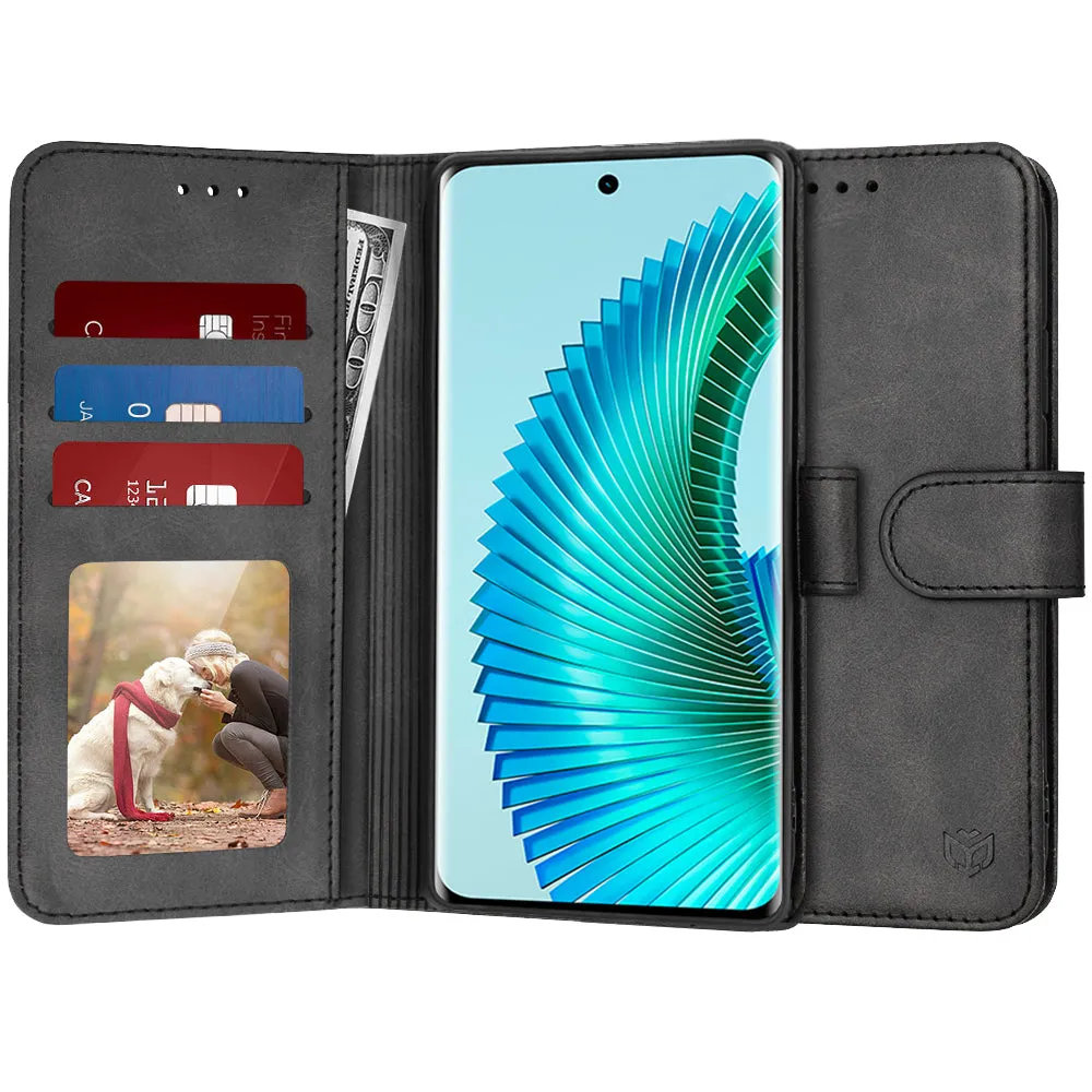 Custodia per Honor Magic6 Lite, Techsuit, Diary Book, Nera - immagine 1