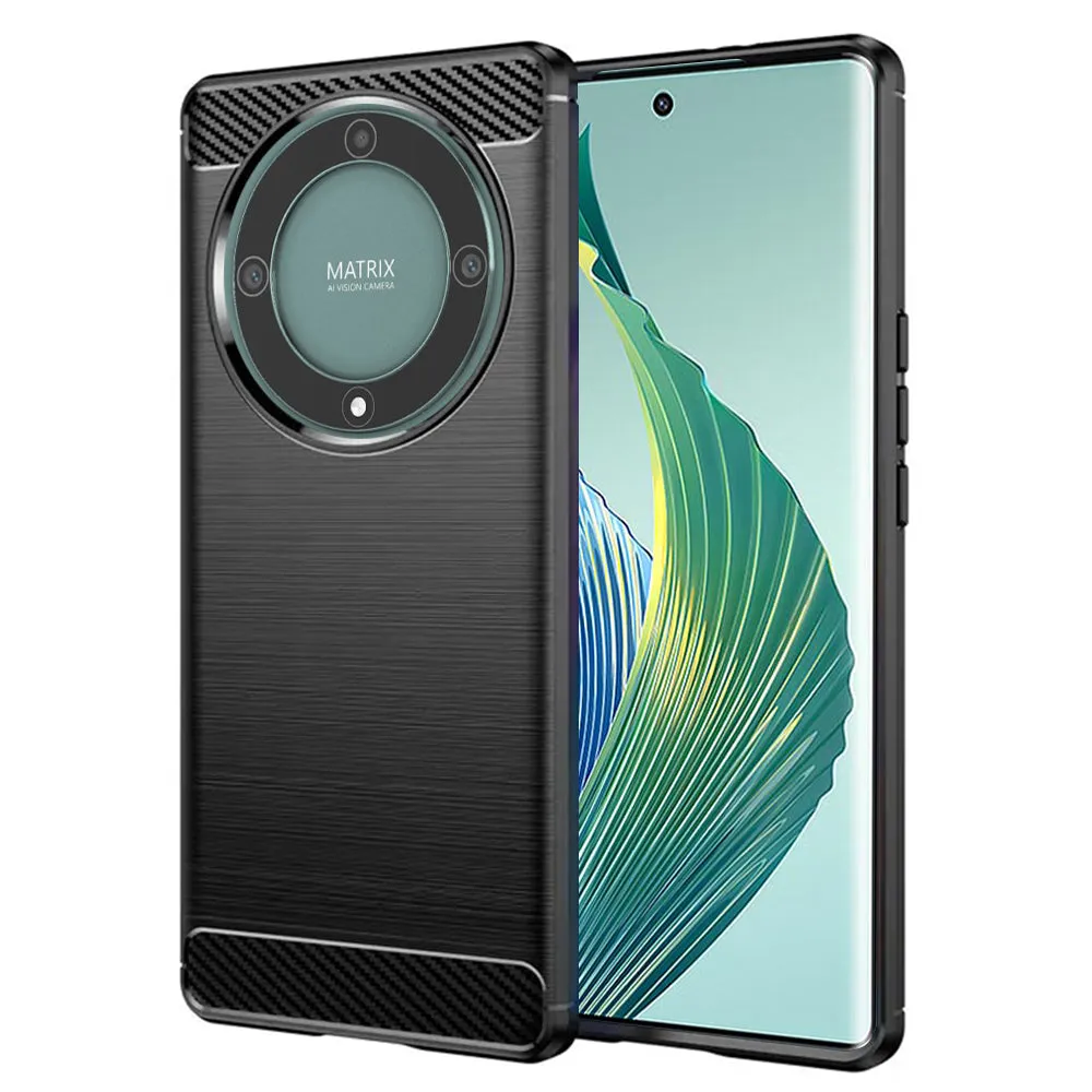 Custodia per Honor Magic5 Lite, Techsuit, Carbonio, Nera - immagine 1