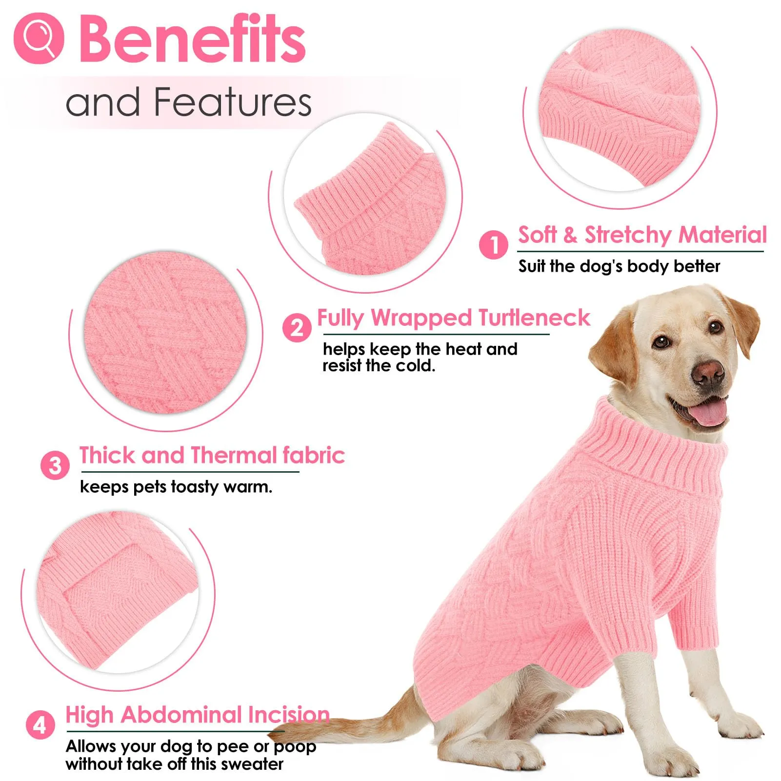 AOFITEE Maglione per cani XXXL per cani di taglia extra large con maniche - immagine 6