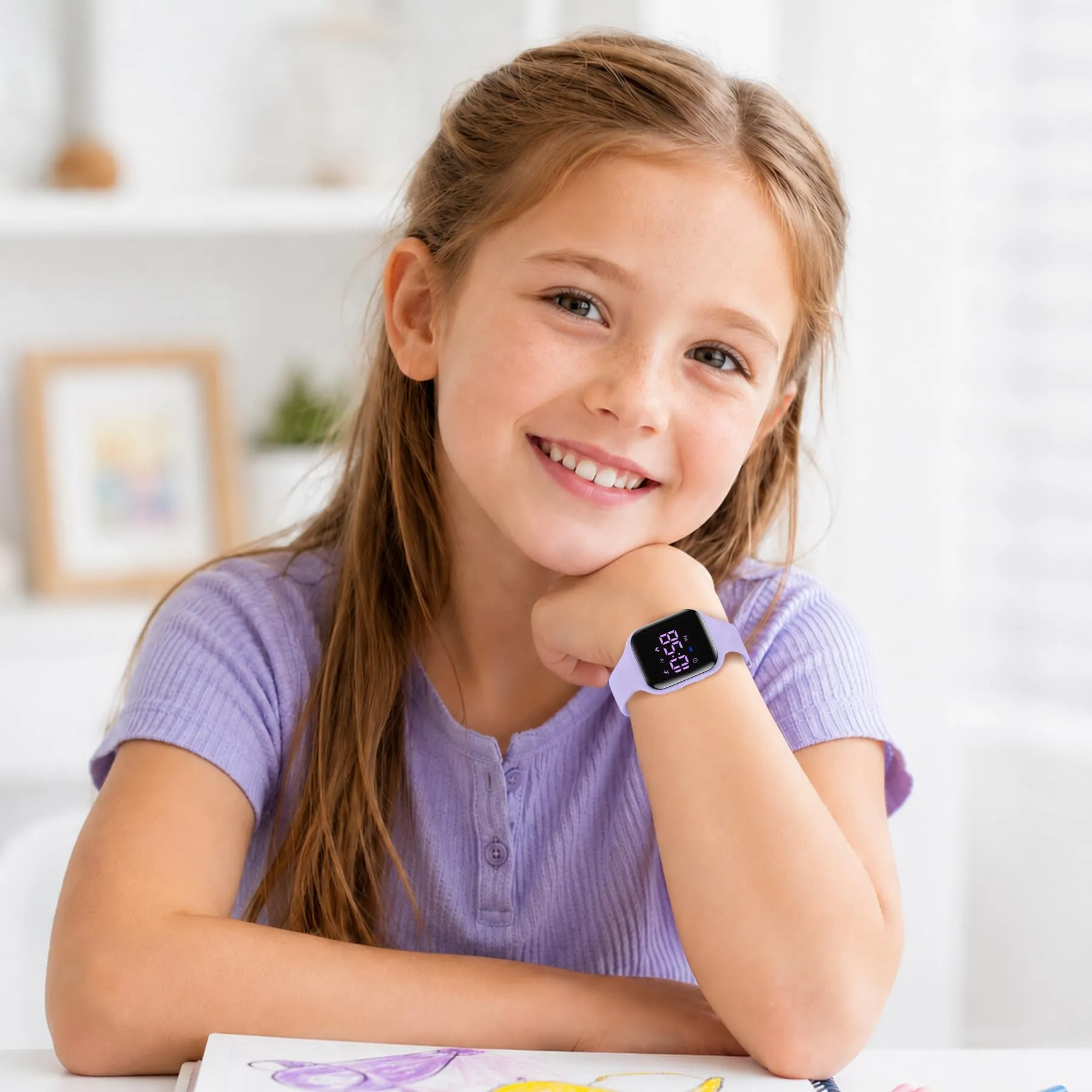 aswan watch Orologio Digitale Bambina Bambino con Contapassi,Calorie e Distanza senza App,Sveglia, Cronometro, Data, Luce-Orologio da polso Ragazza Ragazzo con Cinturino in Silicone - immagine 4