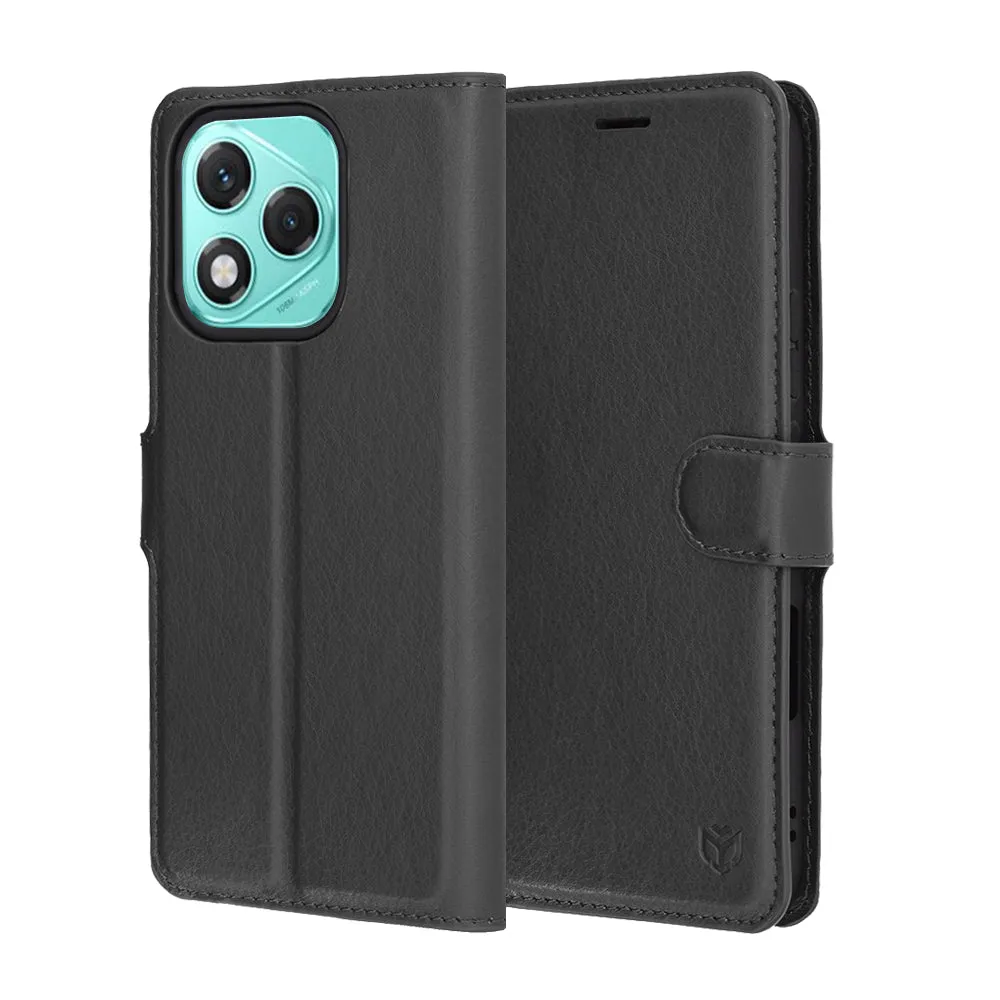 Custodia per Honor 400 Lite, Techsuit, Leather Folio, Nera - immagine 1
