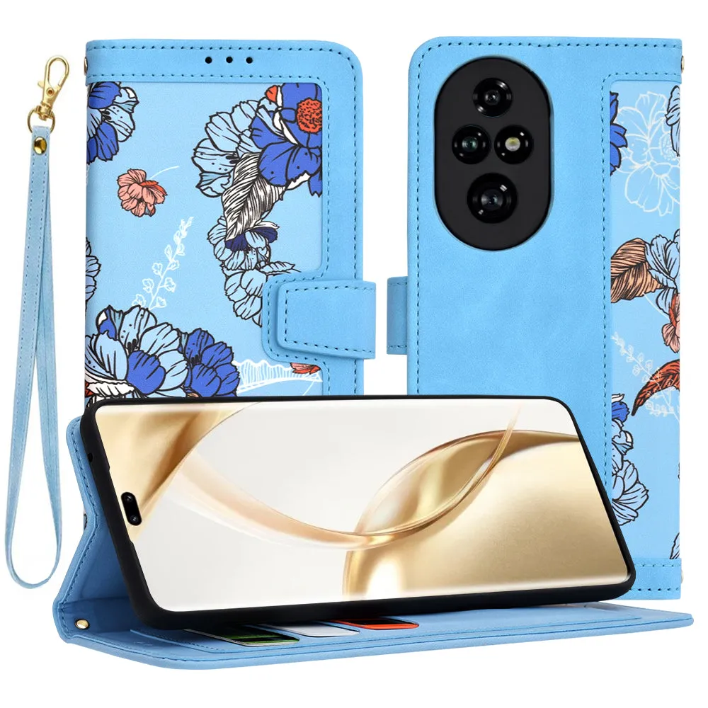 Custodia per Honor 200 Pro, Techsuit, FlipCraft, Blu - immagine 1