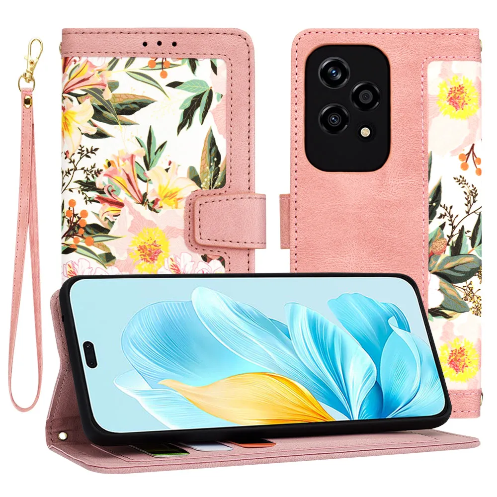 Custodia per Honor 200 Lite, Techsuit, FlipCraft, Rosa - immagine 1
