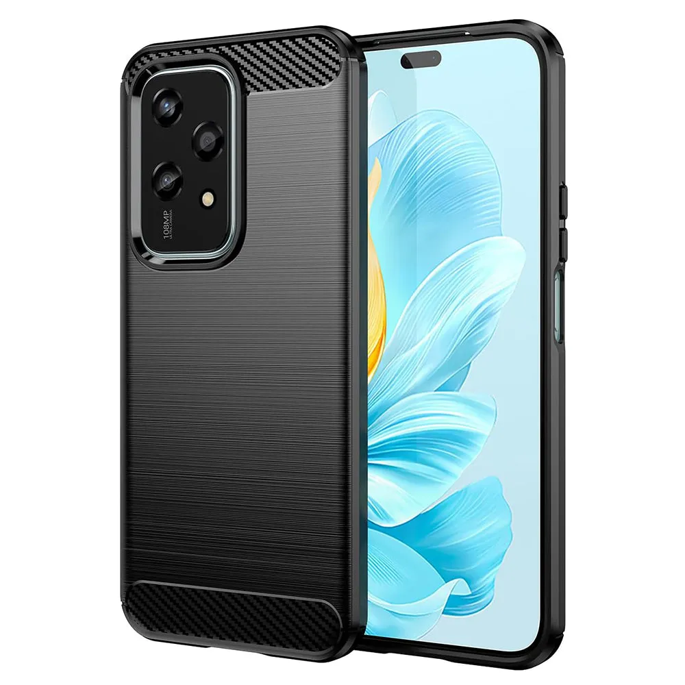 Custodia per Honor 200 Lite, Techsuit, Carbonio, Nera - immagine 1