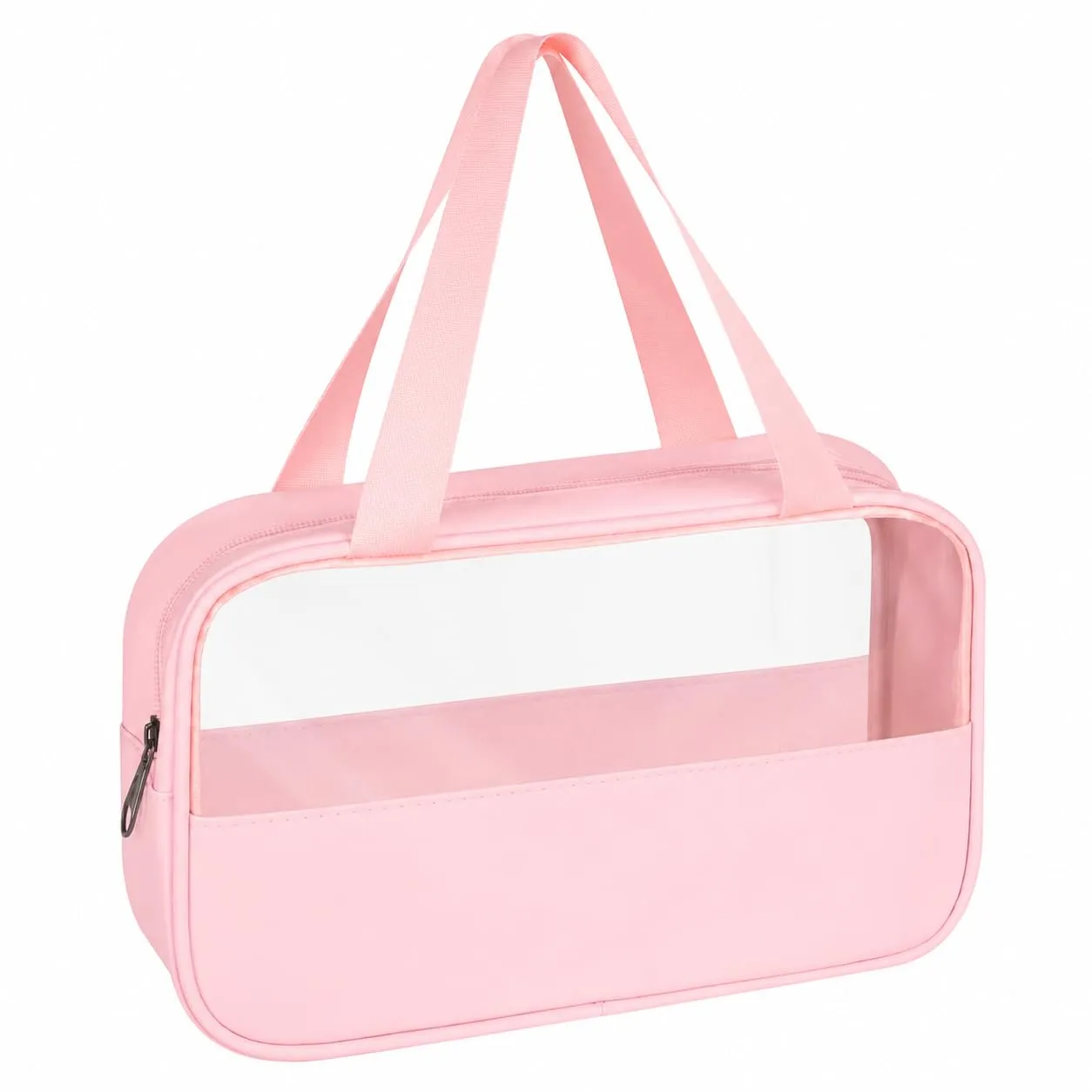 Borsa da Toilette Rosa Media Semitrasparente Appendibile,Impermeabile - immagine 1