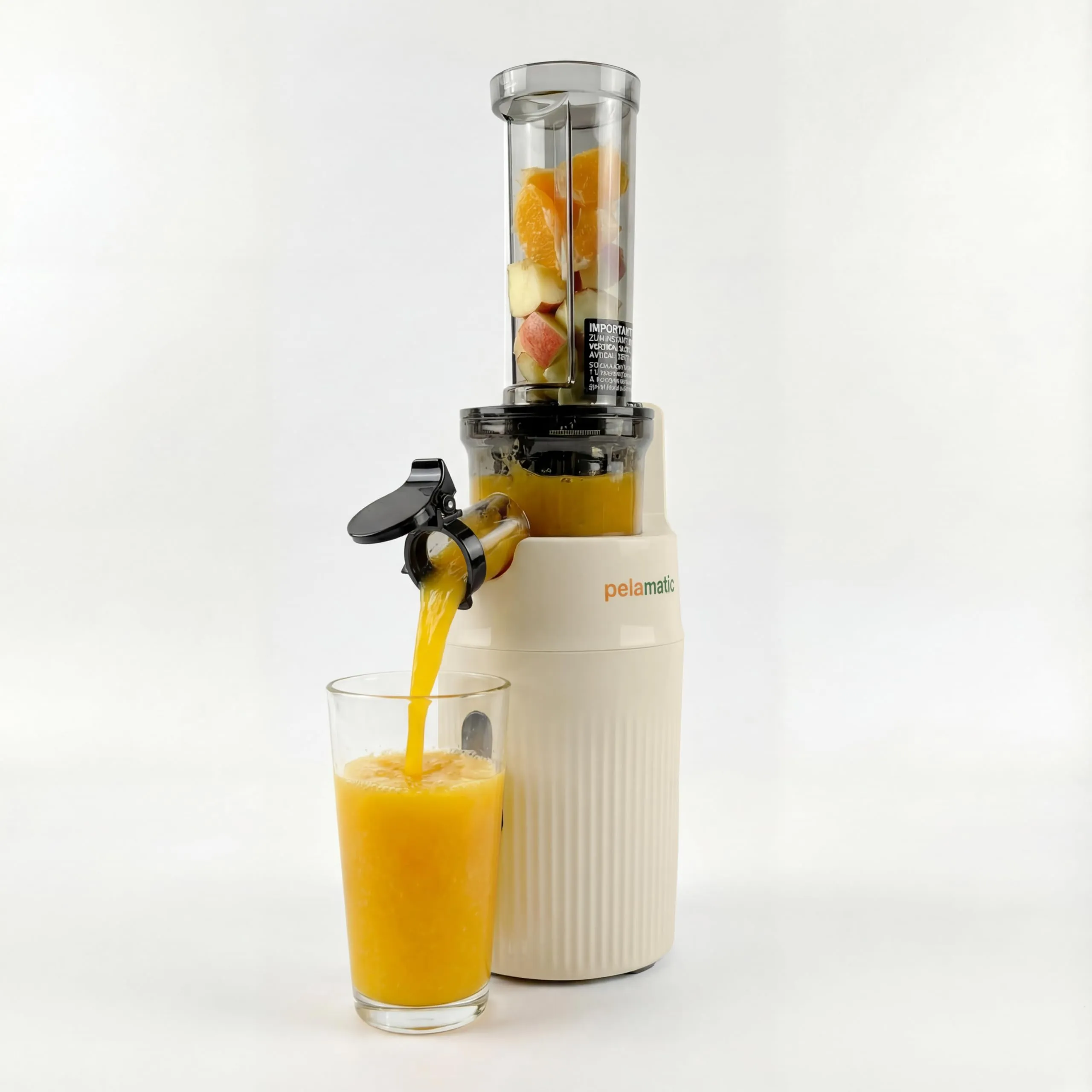 Zuminstant - Spremiagrumi elettrico compatto, spremuto a freddo, ricco di nutrienti, frullatore senza schiuma, salvaspazio, elegante e versatile, per frutta e verdura fresche, 100 W (beige) - immagine 1