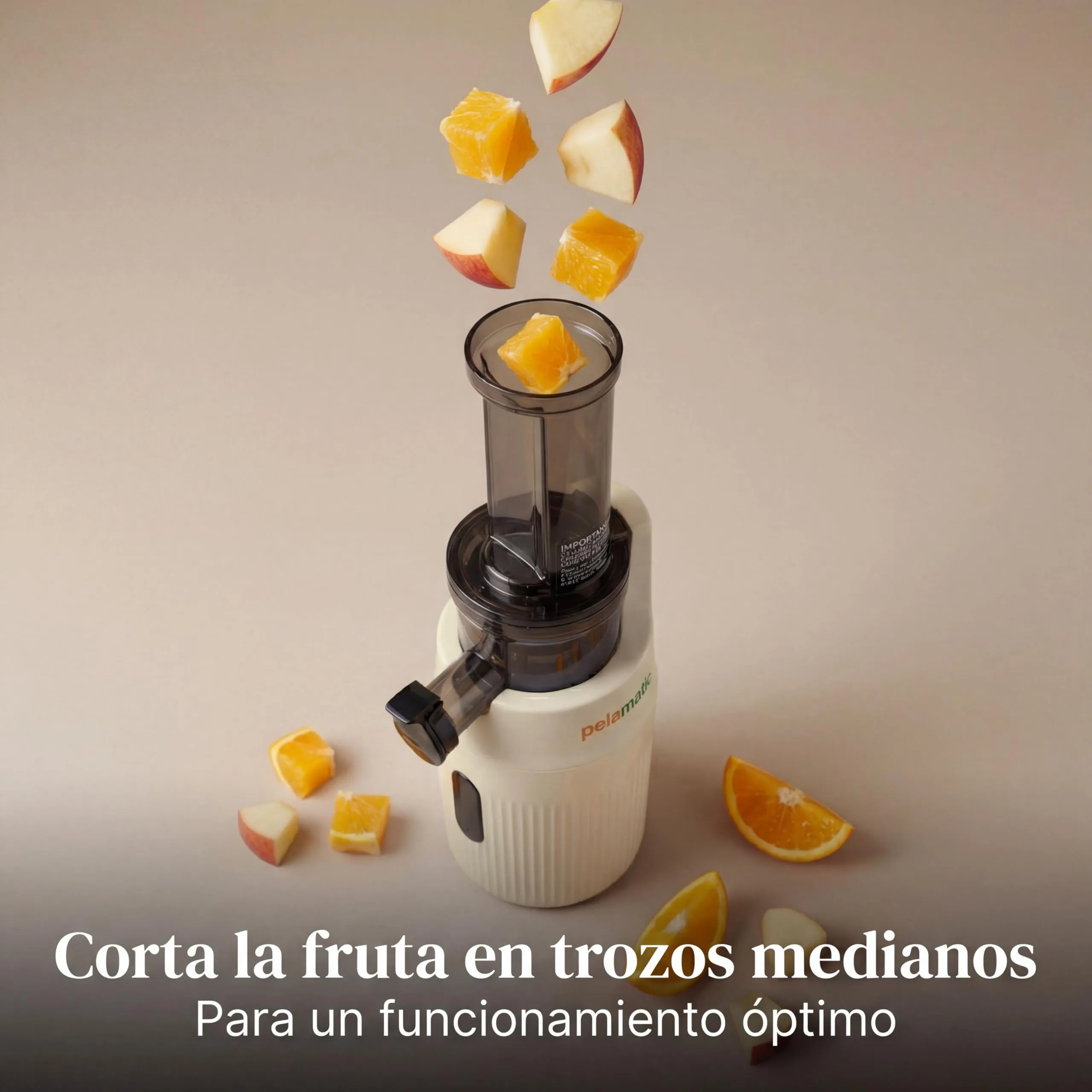 Zuminstant - Spremiagrumi elettrico compatto, spremuto a freddo, ricco di nutrienti, frullatore senza schiuma, salvaspazio, elegante e versatile, per frutta e verdura fresche, 100 W (beige) - immagine 4