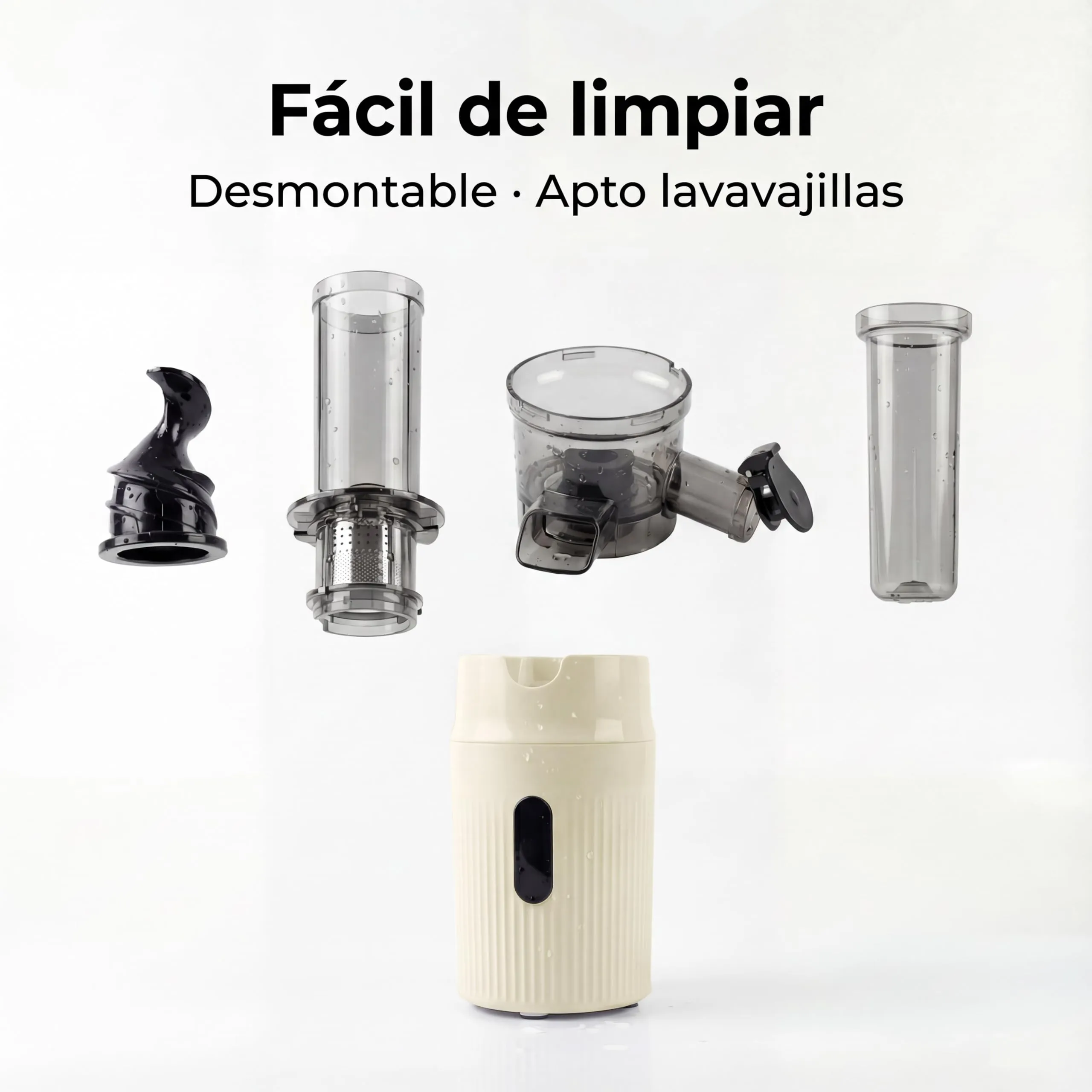 Zuminstant - Spremiagrumi elettrico compatto, spremuto a freddo, ricco di nutrienti, frullatore senza schiuma, salvaspazio, elegante e versatile, per frutta e verdura fresche, 100 W (beige) - immagine 5