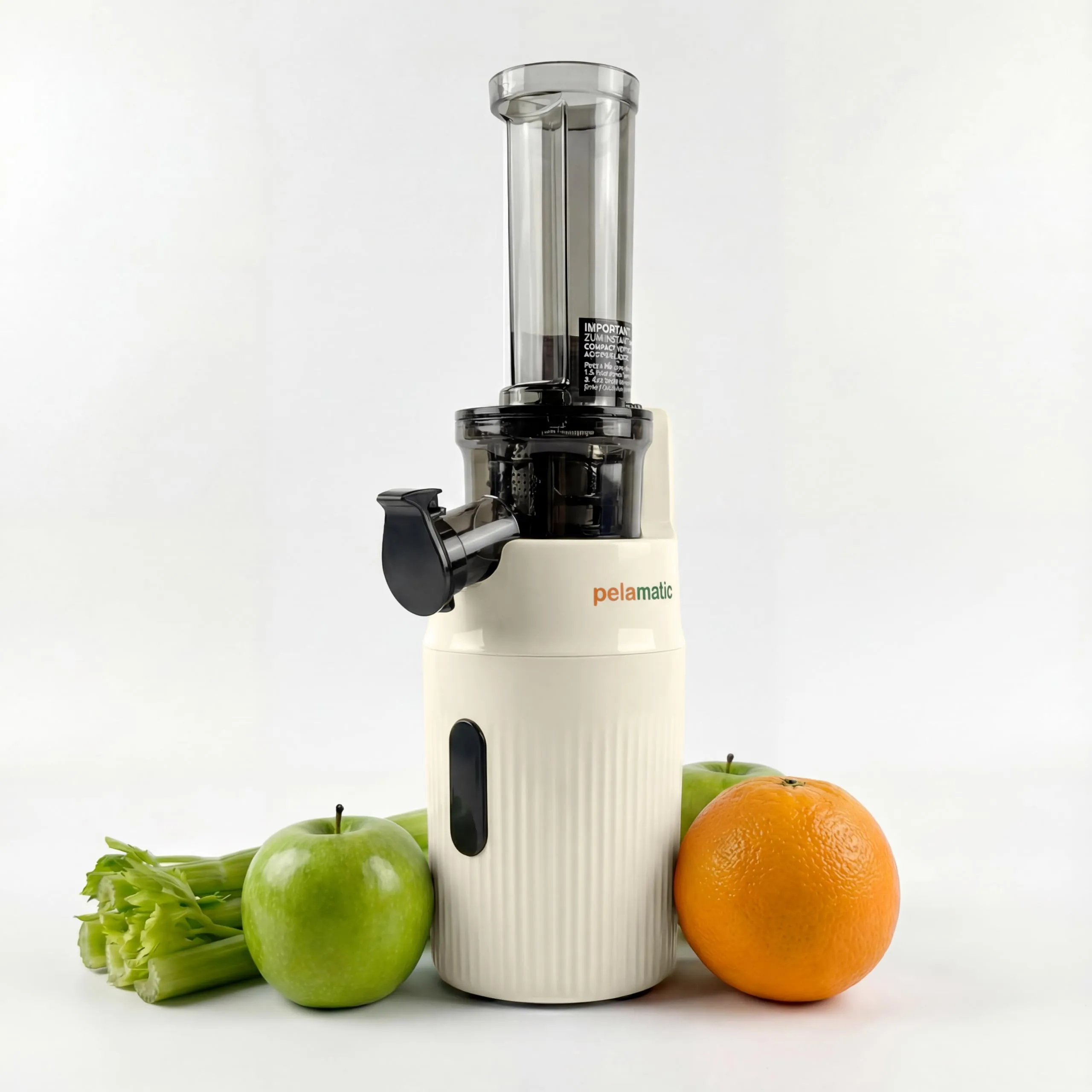 Zuminstant - Spremiagrumi elettrico compatto, spremuto a freddo, ricco di nutrienti, frullatore senza schiuma, salvaspazio, elegante e versatile, per frutta e verdura fresche, 100 W (beige) - immagine 7