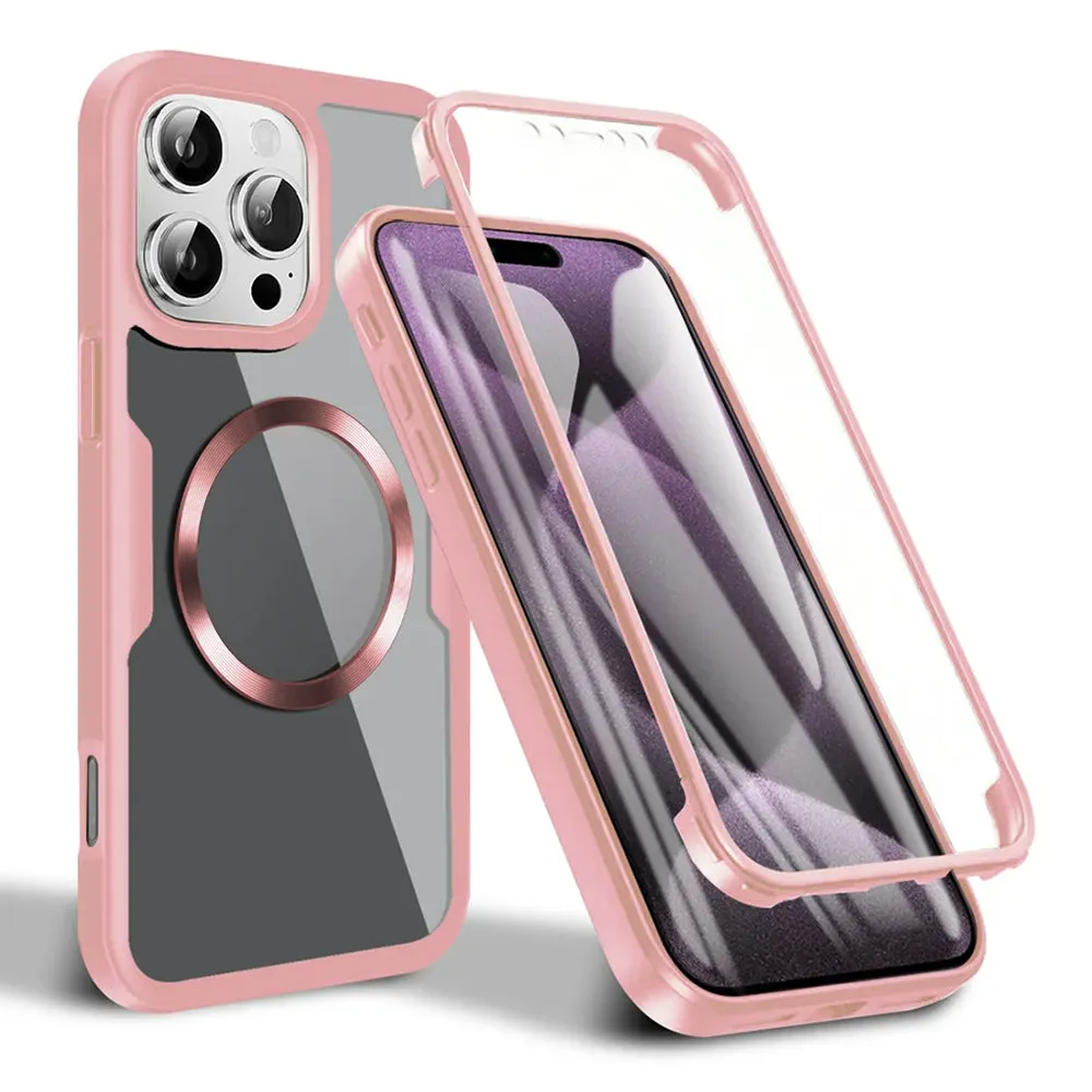 Custodia MagSafe per Apple iPhone 16 Pro Max, Techsuit, ColorVerse 360, Rosa - immagine 1